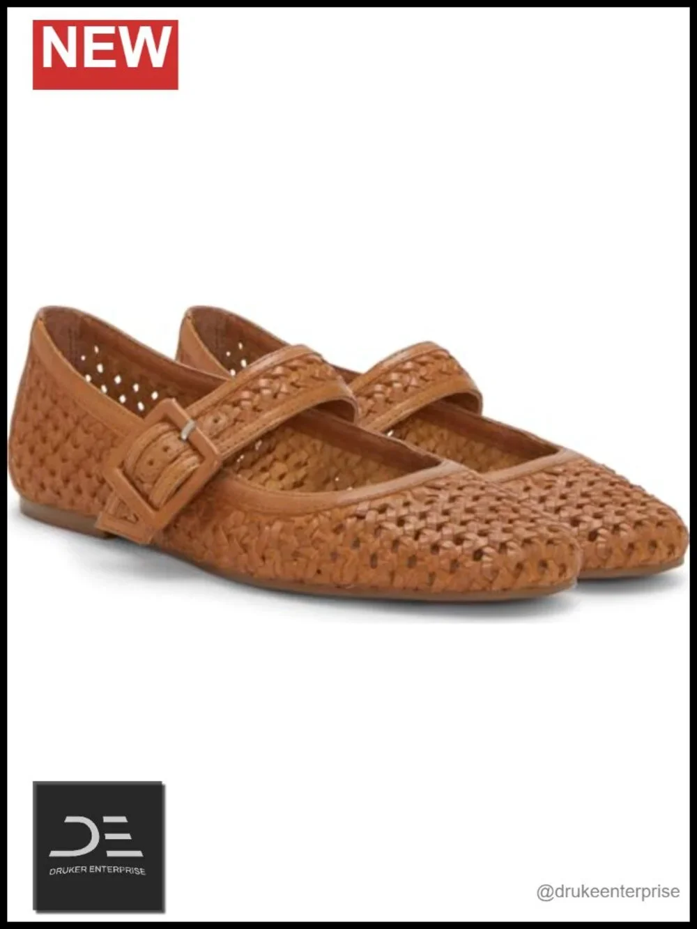 Lucky Brand Women's Millit Leather Mary Jane Flat Buckle Slip On